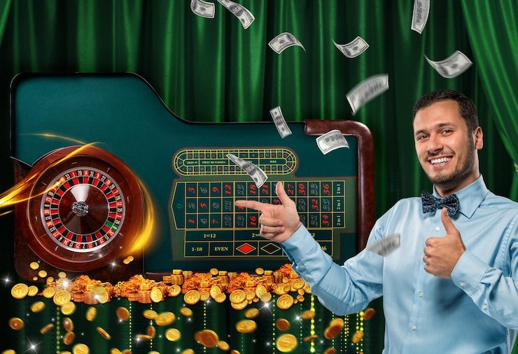 American Roulette wheel showing numbers, red and black pockets, and green zeros